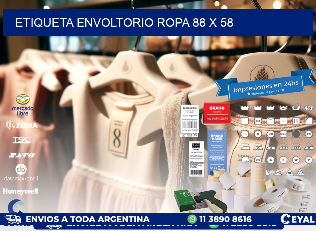 ETIQUETA ENVOLTORIO ROPA 88 x 58