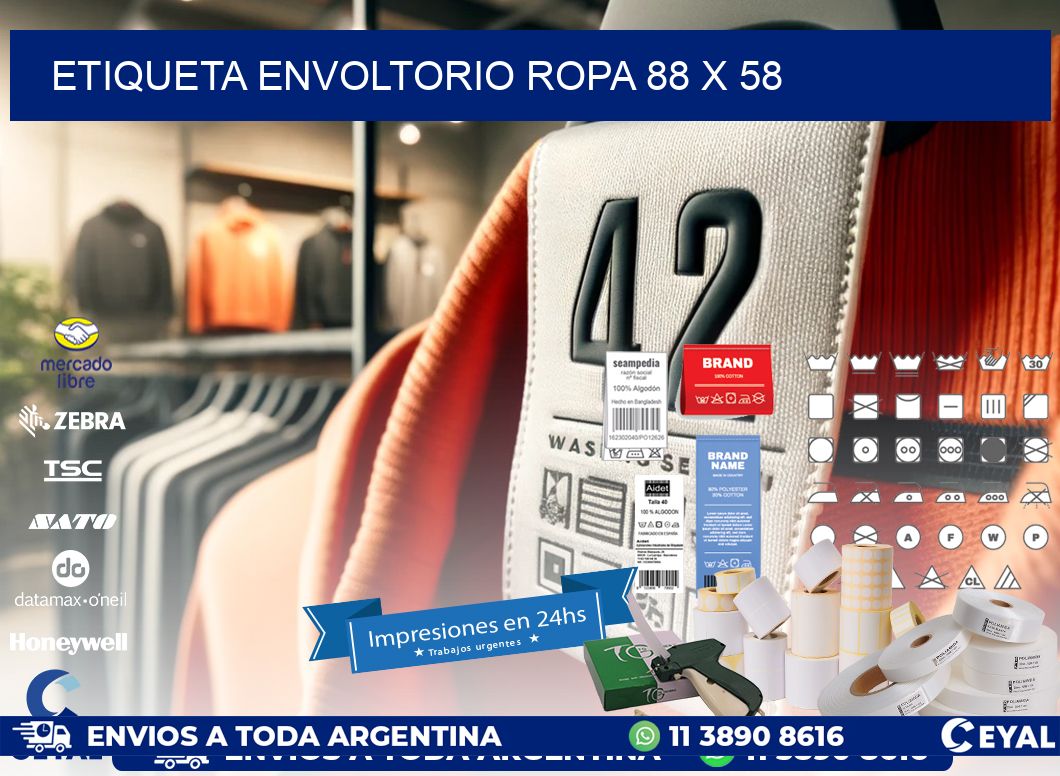 ETIQUETA ENVOLTORIO ROPA 88 x 58