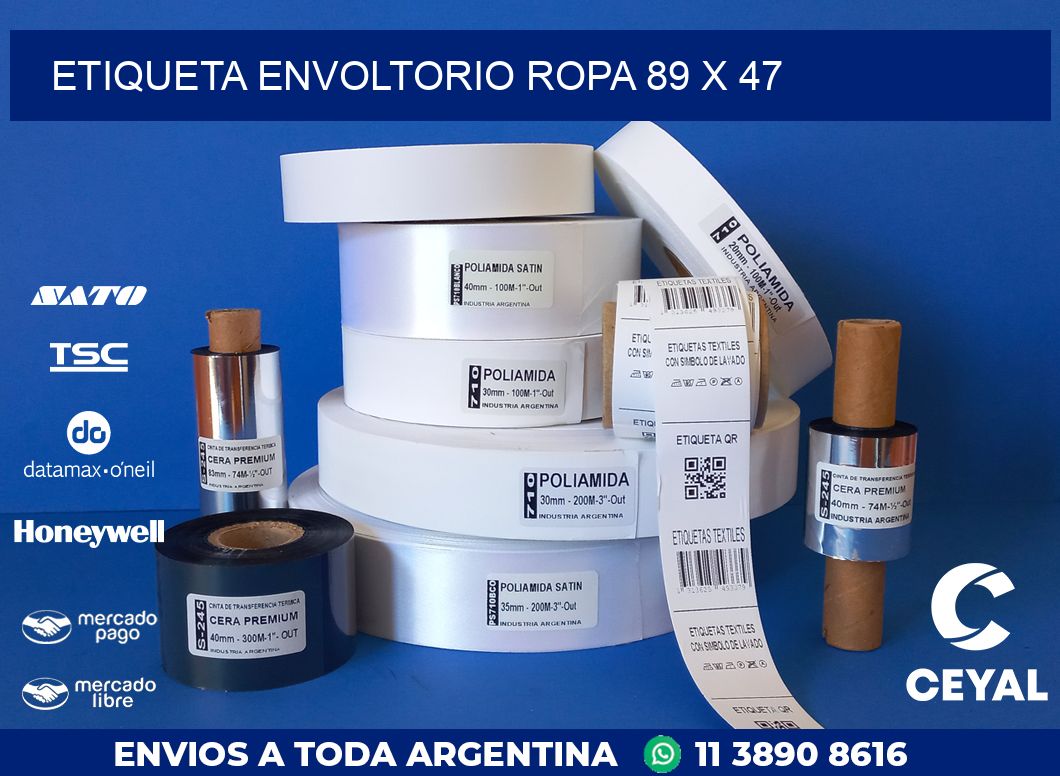 ETIQUETA ENVOLTORIO ROPA 89 x 47