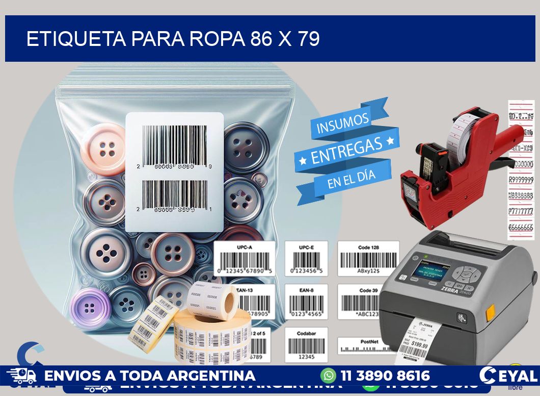ETIQUETA PARA ROPA 86 x 79