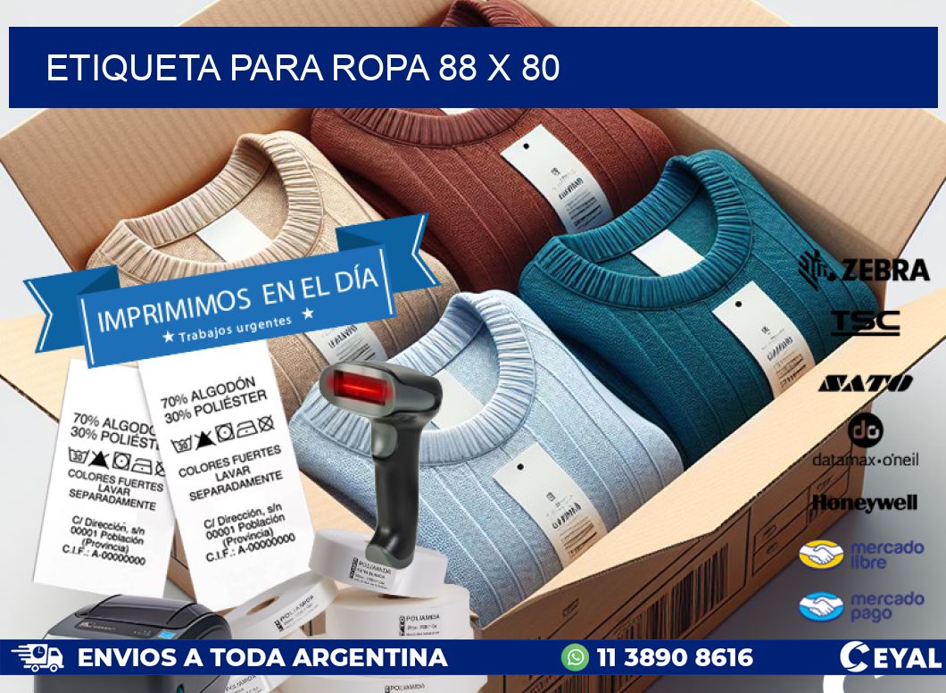 ETIQUETA PARA ROPA 88 x 80