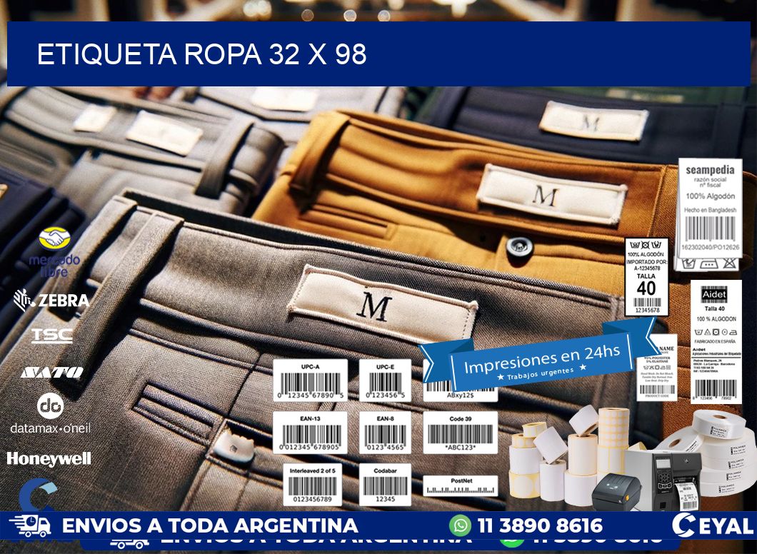 ETIQUETA ROPA 32 x 98