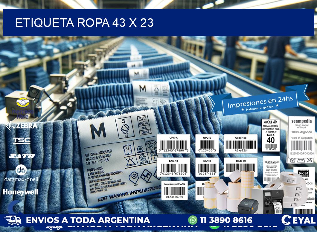 ETIQUETA ROPA 43 x 23