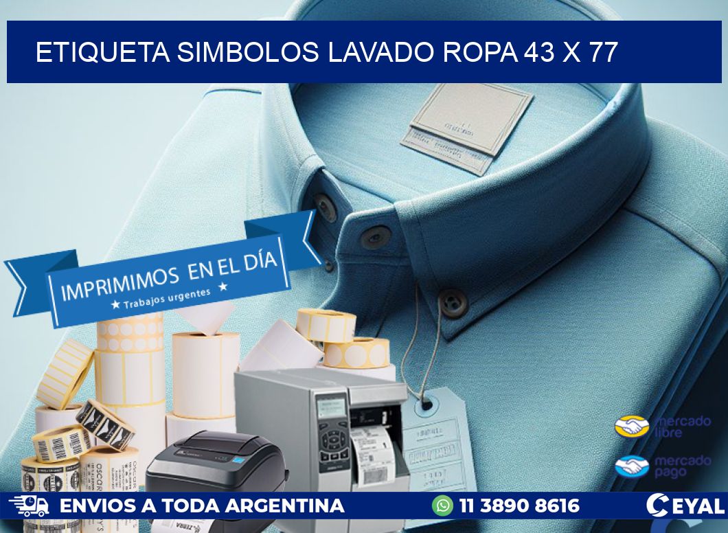 ETIQUETA SIMBOLOS LAVADO ROPA 43 x 77