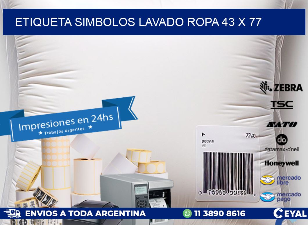 ETIQUETA SIMBOLOS LAVADO ROPA 43 x 77
