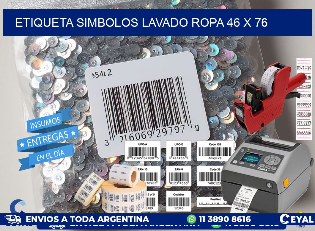 ETIQUETA SIMBOLOS LAVADO ROPA 46 x 76
