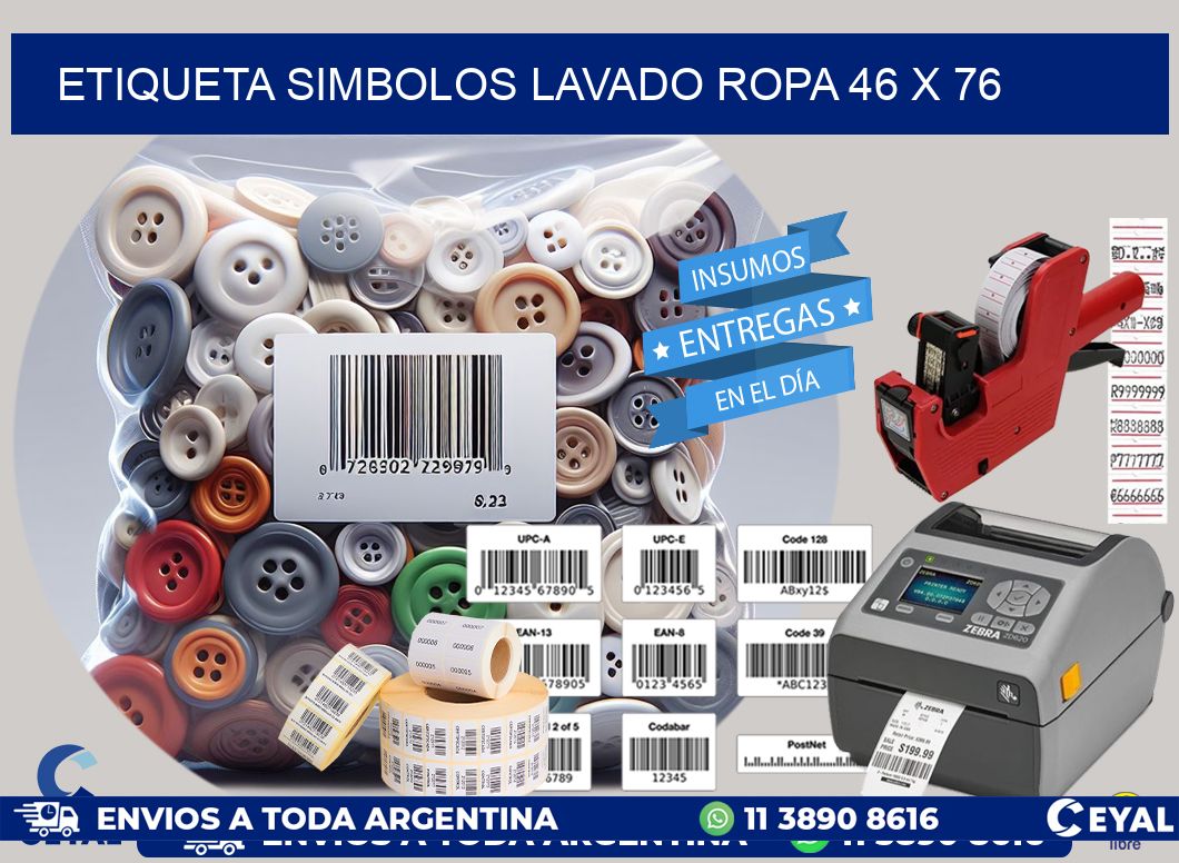 ETIQUETA SIMBOLOS LAVADO ROPA 46 x 76