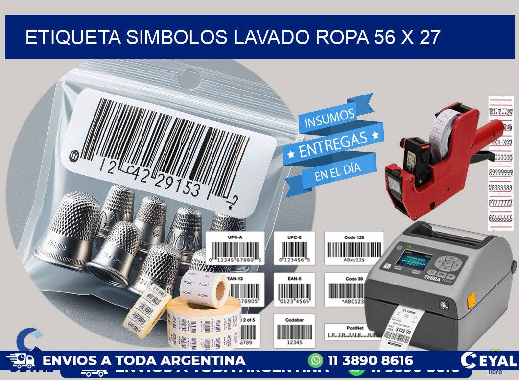 ETIQUETA SIMBOLOS LAVADO ROPA 56 x 27