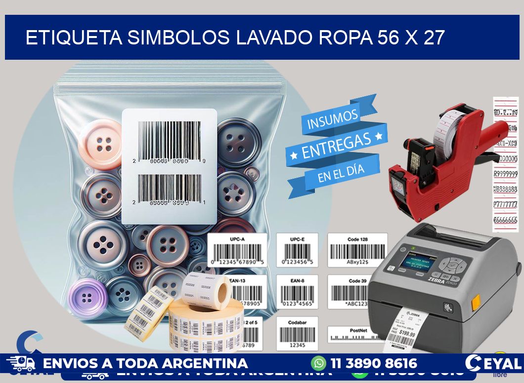 ETIQUETA SIMBOLOS LAVADO ROPA 56 x 27