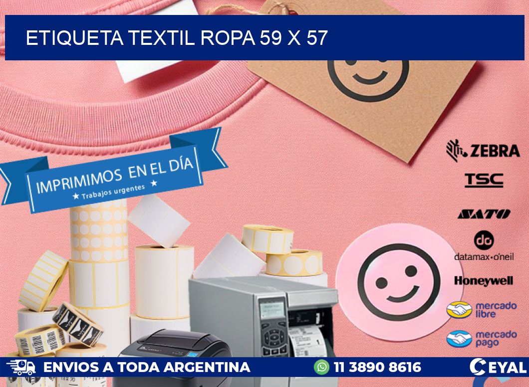 ETIQUETA TEXTIL ROPA 59 x 57