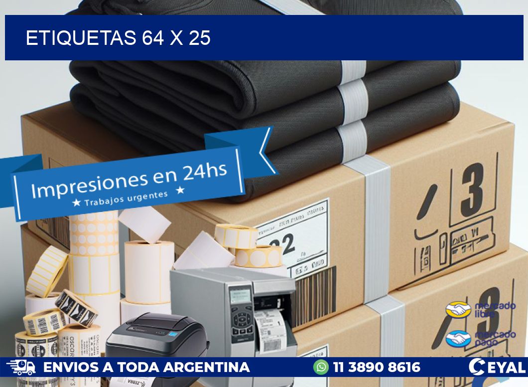 ETIQUETAS 64 x 25