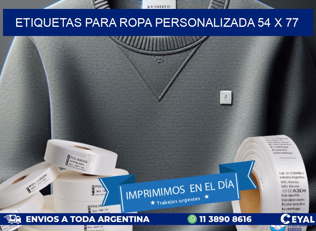 ETIQUETAS PARA ROPA PERSONALIZADA 54 x 77