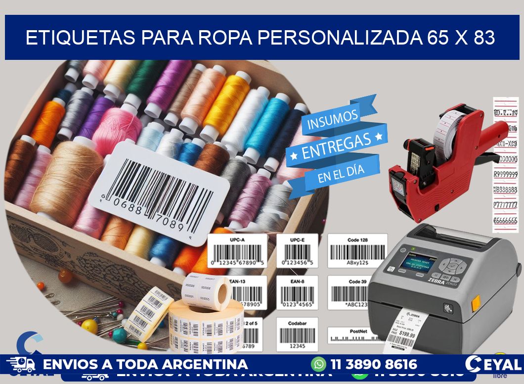 ETIQUETAS PARA ROPA PERSONALIZADA 65 x 83