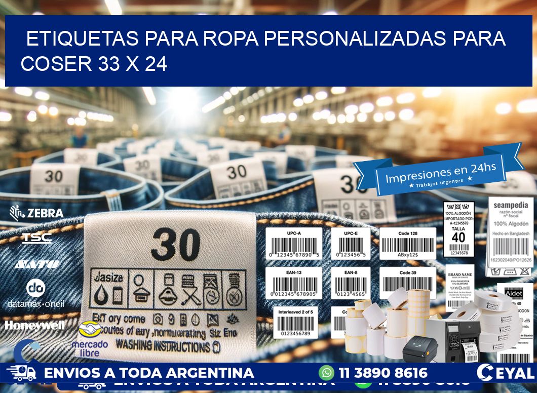 ETIQUETAS PARA ROPA PERSONALIZADAS PARA COSER 33 x 24