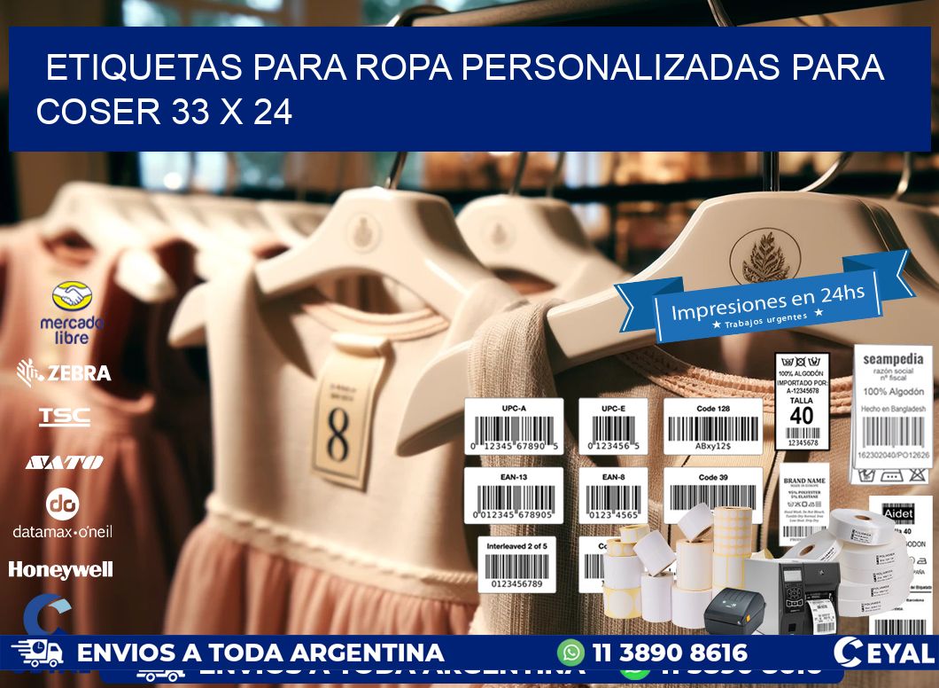 ETIQUETAS PARA ROPA PERSONALIZADAS PARA COSER 33 x 24