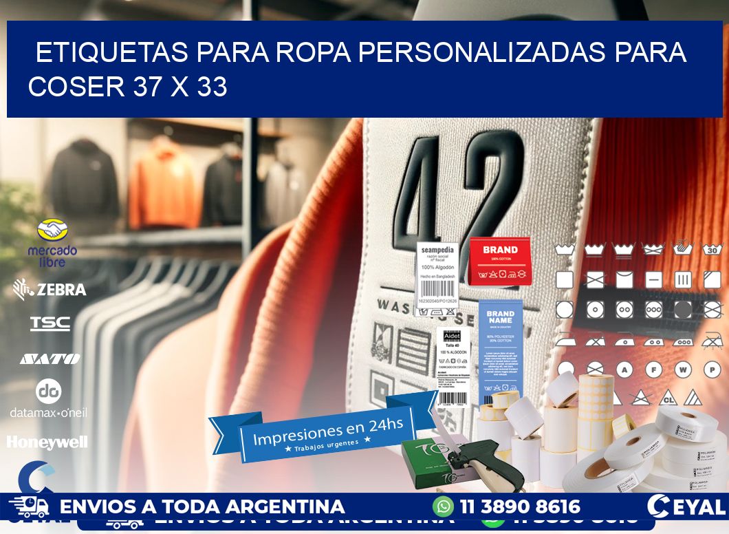 ETIQUETAS PARA ROPA PERSONALIZADAS PARA COSER 37 x 33