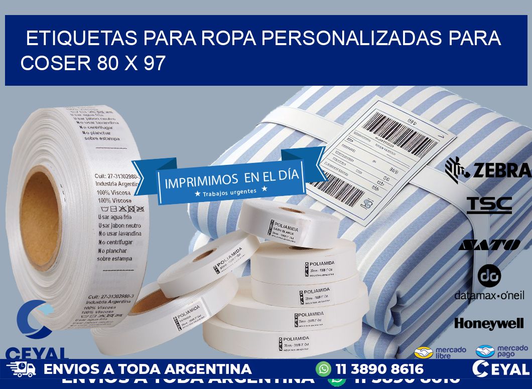 ETIQUETAS PARA ROPA PERSONALIZADAS PARA COSER 80 x 97