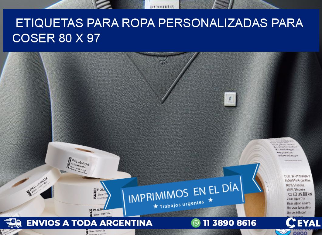 ETIQUETAS PARA ROPA PERSONALIZADAS PARA COSER 80 x 97