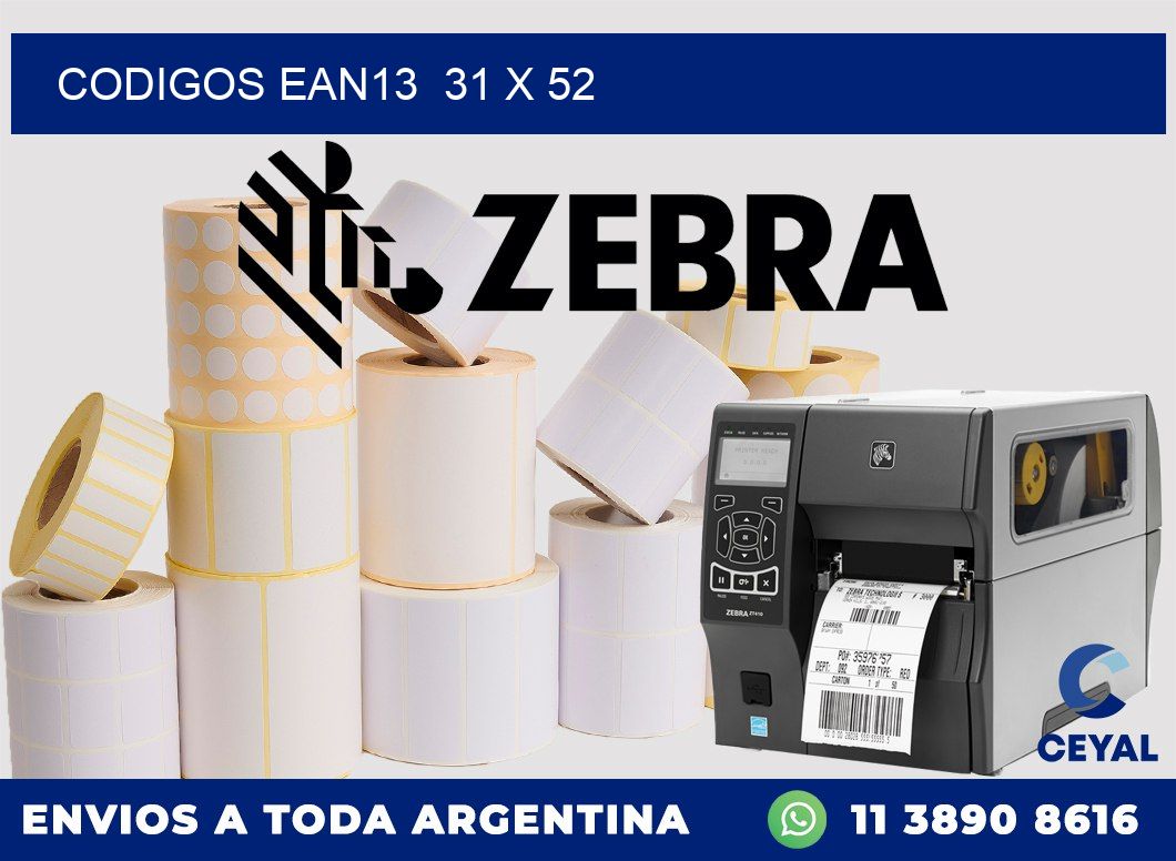 CODIGOS EAN13  31 x 52