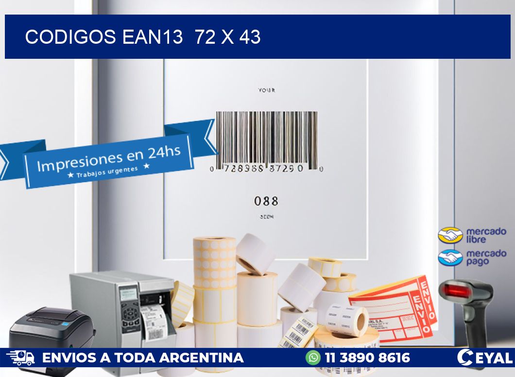 CODIGOS EAN13  72 x 43