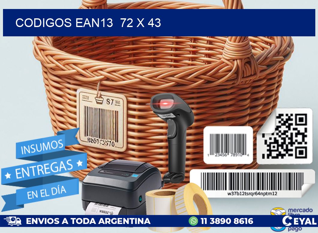 CODIGOS EAN13  72 x 43