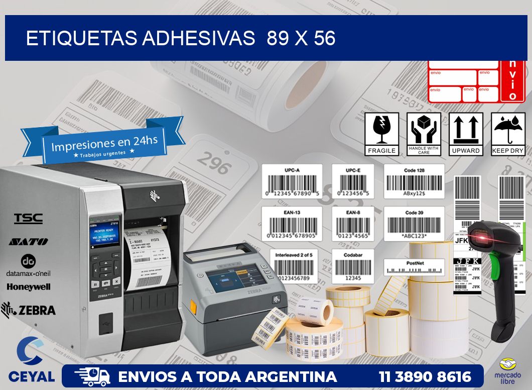 ETIQUETAS ADHESIVAS  89 x 56