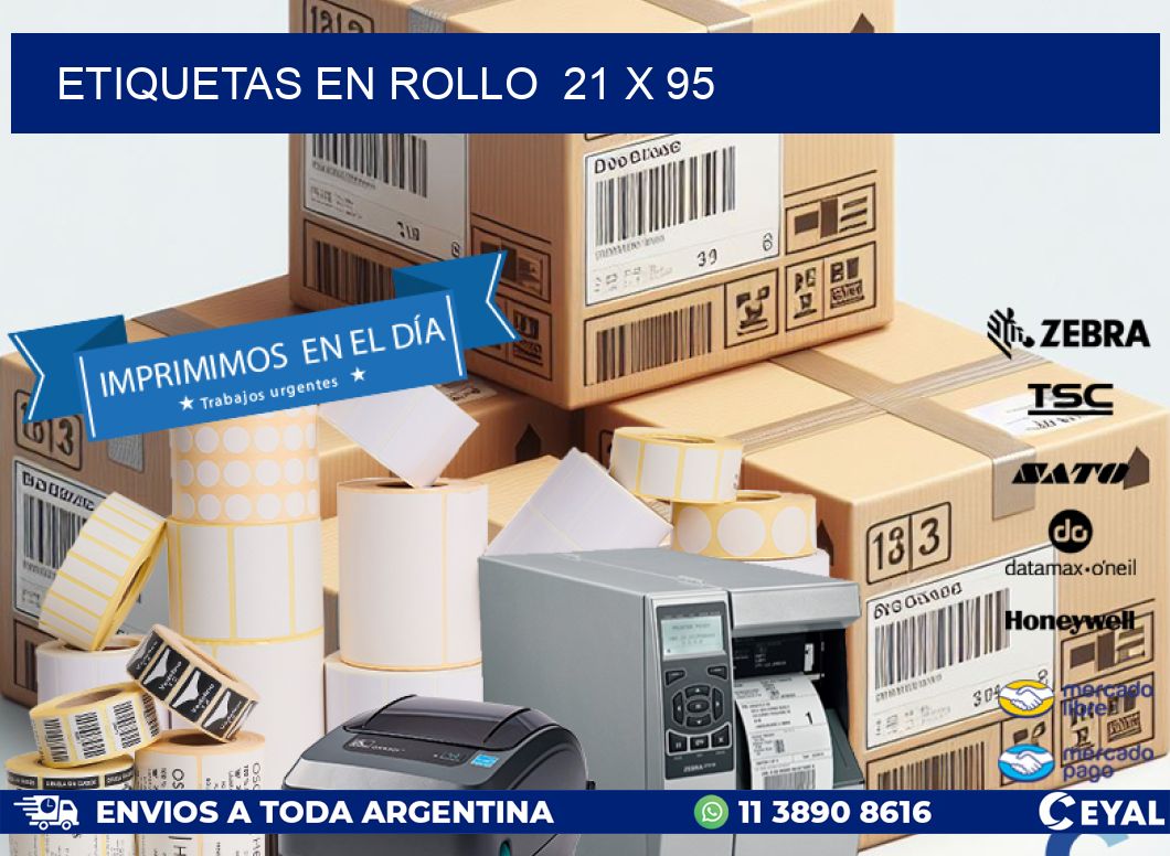 ETIQUETAS EN ROLLO  21 x 95