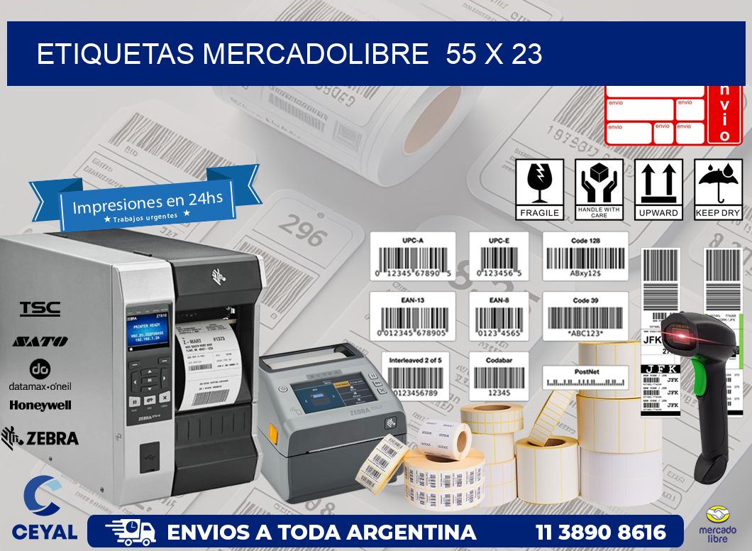 ETIQUETAS MERCADOLIBRE  55 x 23