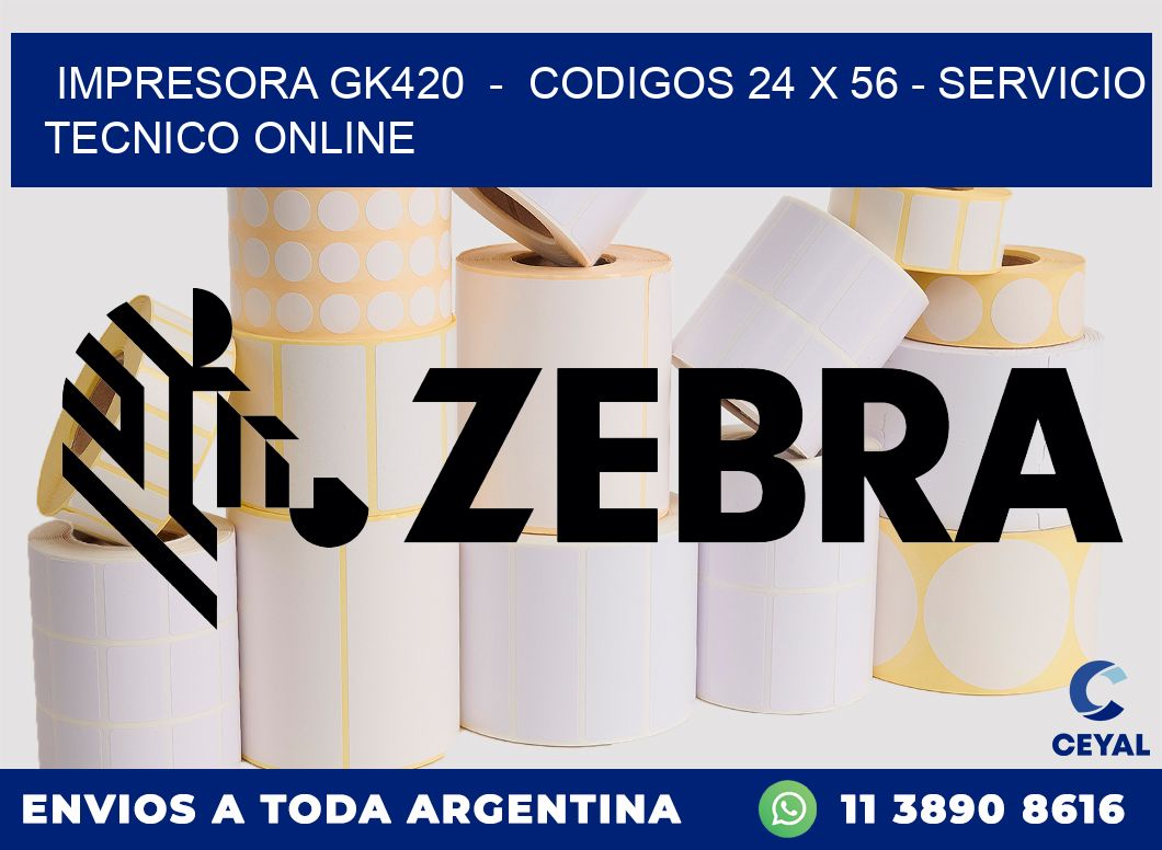 IMPRESORA GK420  -  CODIGOS 24 x 56 - SERVICIO TECNICO ONLINE