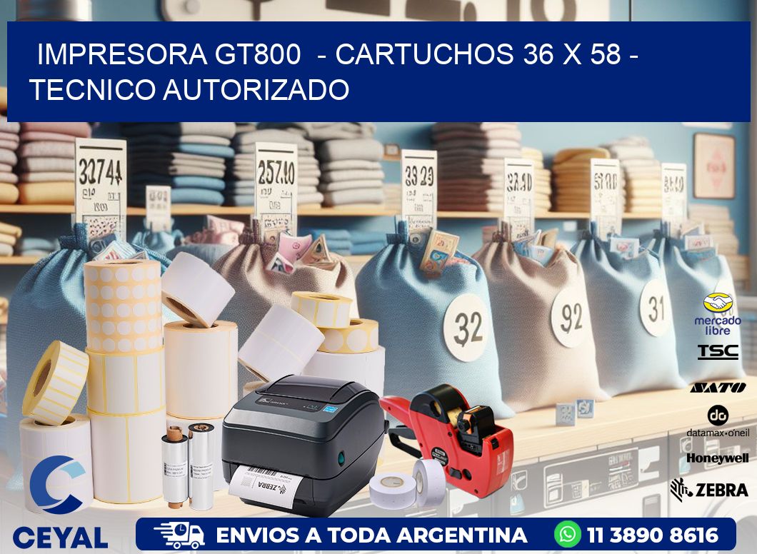 IMPRESORA GT800  - CARTUCHOS 36 x 58 - TECNICO AUTORIZADO