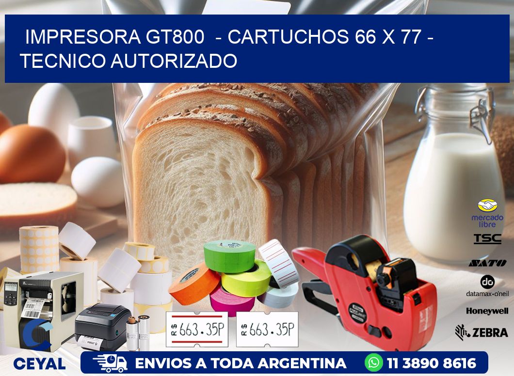 IMPRESORA GT800  - CARTUCHOS 66 x 77 - TECNICO AUTORIZADO