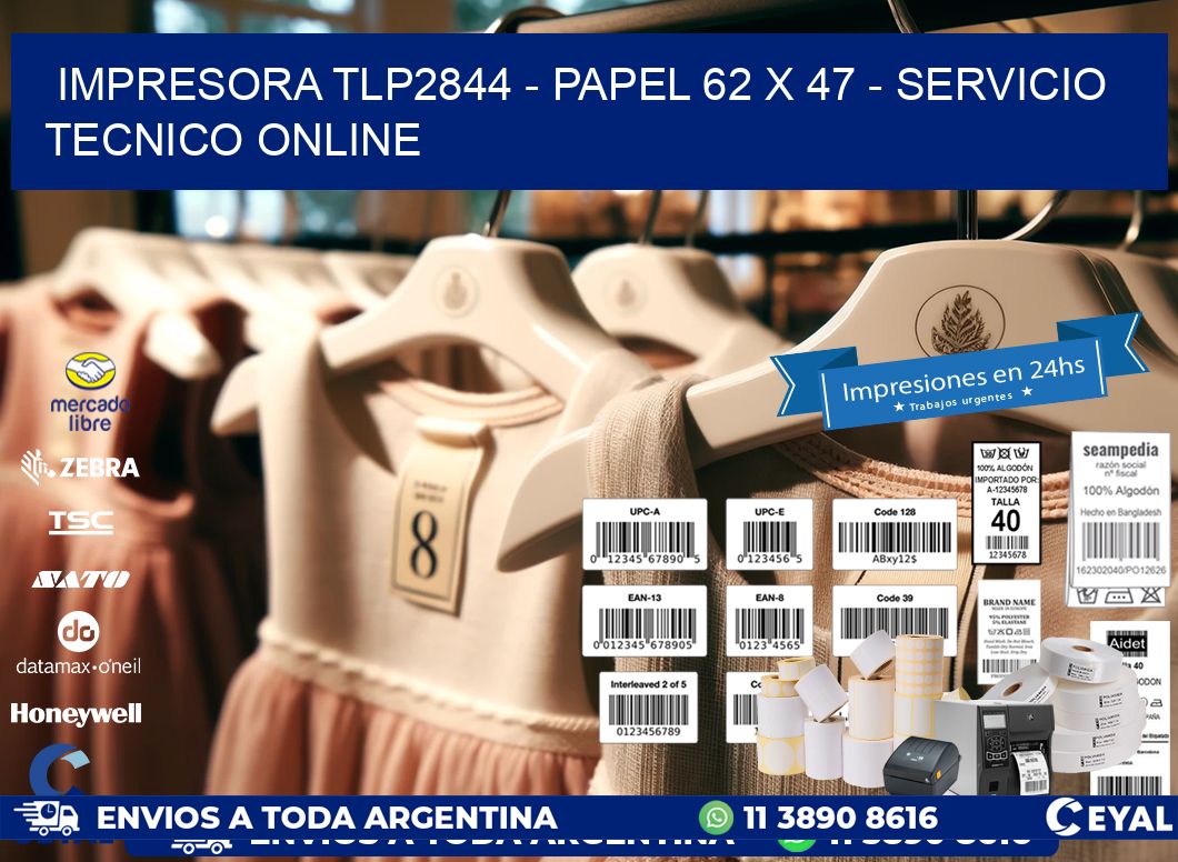 IMPRESORA TLP2844 - PAPEL 62 x 47 - SERVICIO TECNICO ONLINE