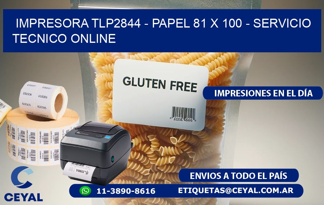 IMPRESORA TLP2844 - PAPEL 81 x 100 - SERVICIO TECNICO ONLINE