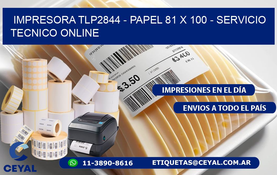 IMPRESORA TLP2844 - PAPEL 81 x 100 - SERVICIO TECNICO ONLINE