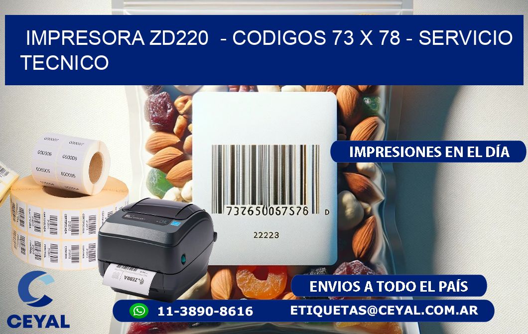 IMPRESORA ZD220  - CODIGOS 73 x 78 - SERVICIO TECNICO