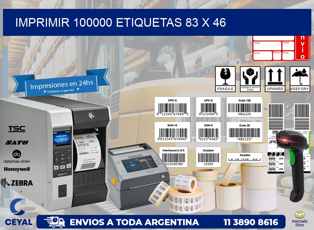 IMPRIMIR 100000 ETIQUETAS 83 x 46