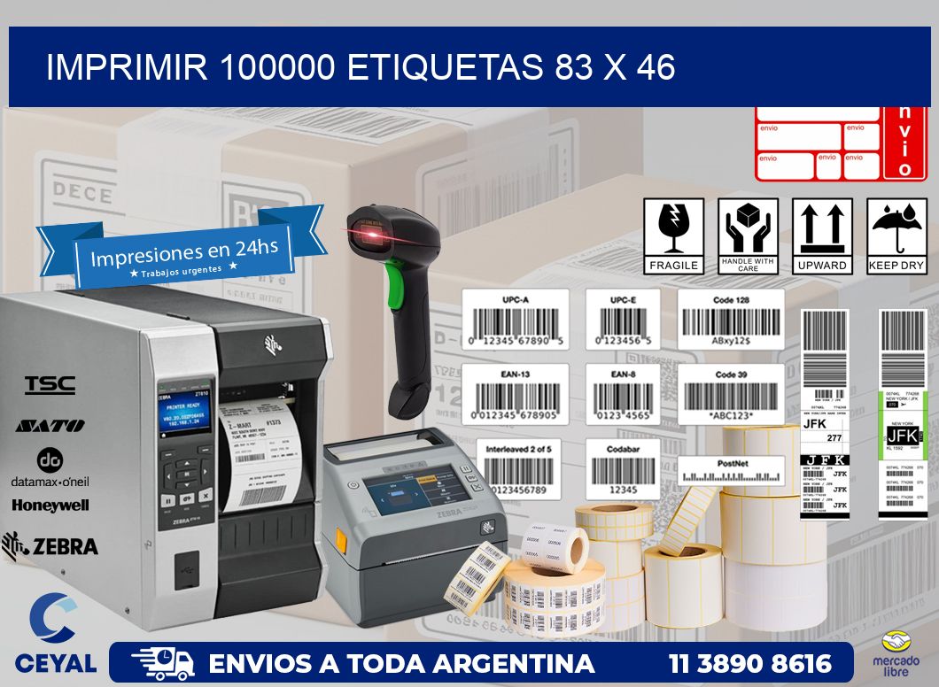 IMPRIMIR 100000 ETIQUETAS 83 x 46