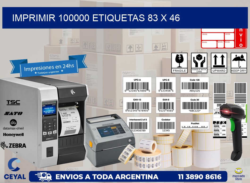 IMPRIMIR 100000 ETIQUETAS 83 x 46