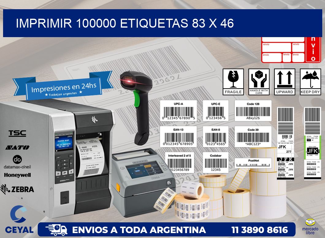 IMPRIMIR 100000 ETIQUETAS 83 x 46