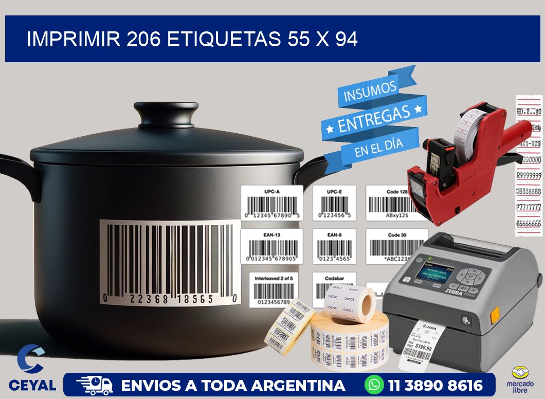 IMPRIMIR 206 ETIQUETAS 55 x 94