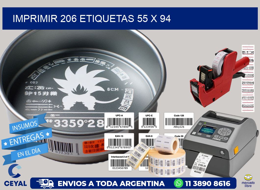 IMPRIMIR 206 ETIQUETAS 55 x 94