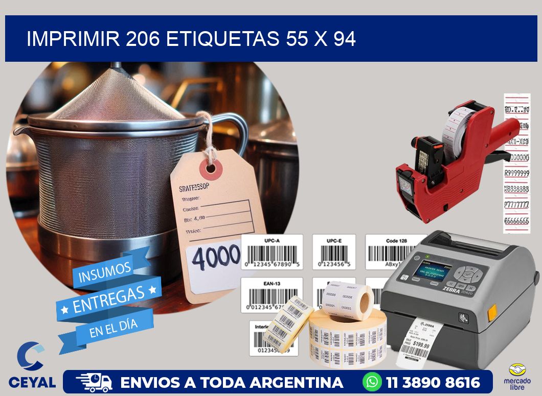 IMPRIMIR 206 ETIQUETAS 55 x 94