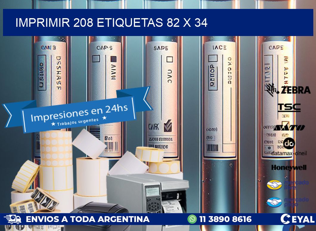 IMPRIMIR 208 ETIQUETAS 82 x 34