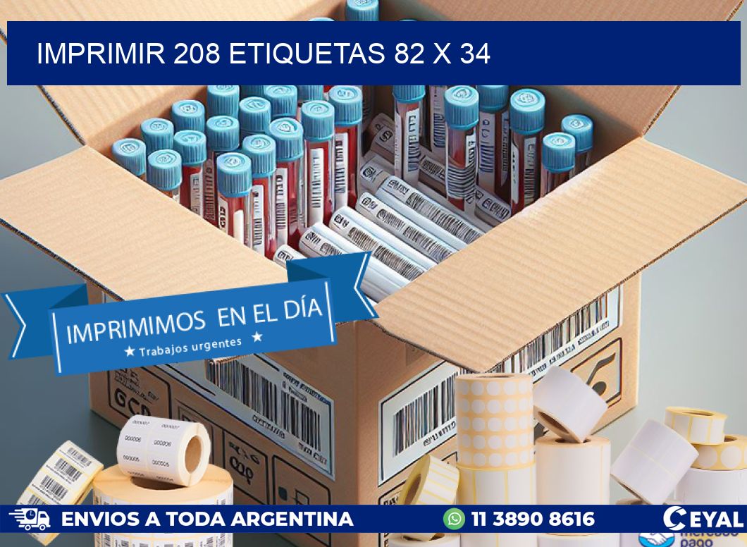 IMPRIMIR 208 ETIQUETAS 82 x 34