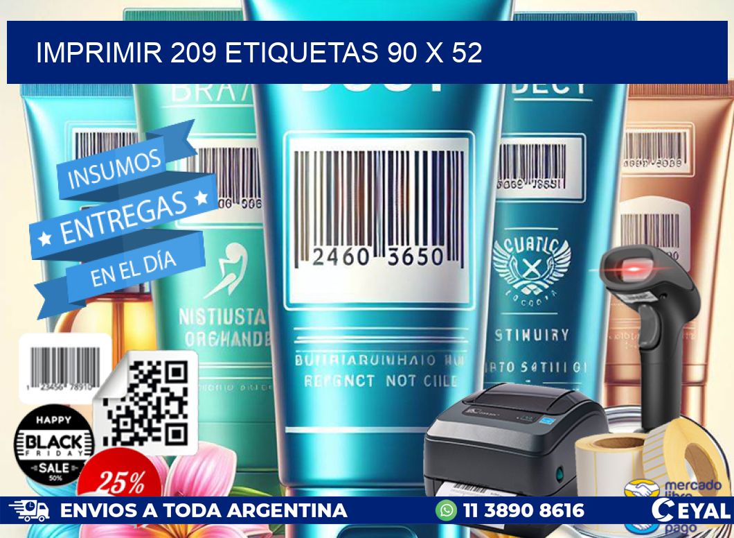IMPRIMIR 209 ETIQUETAS 90 x 52