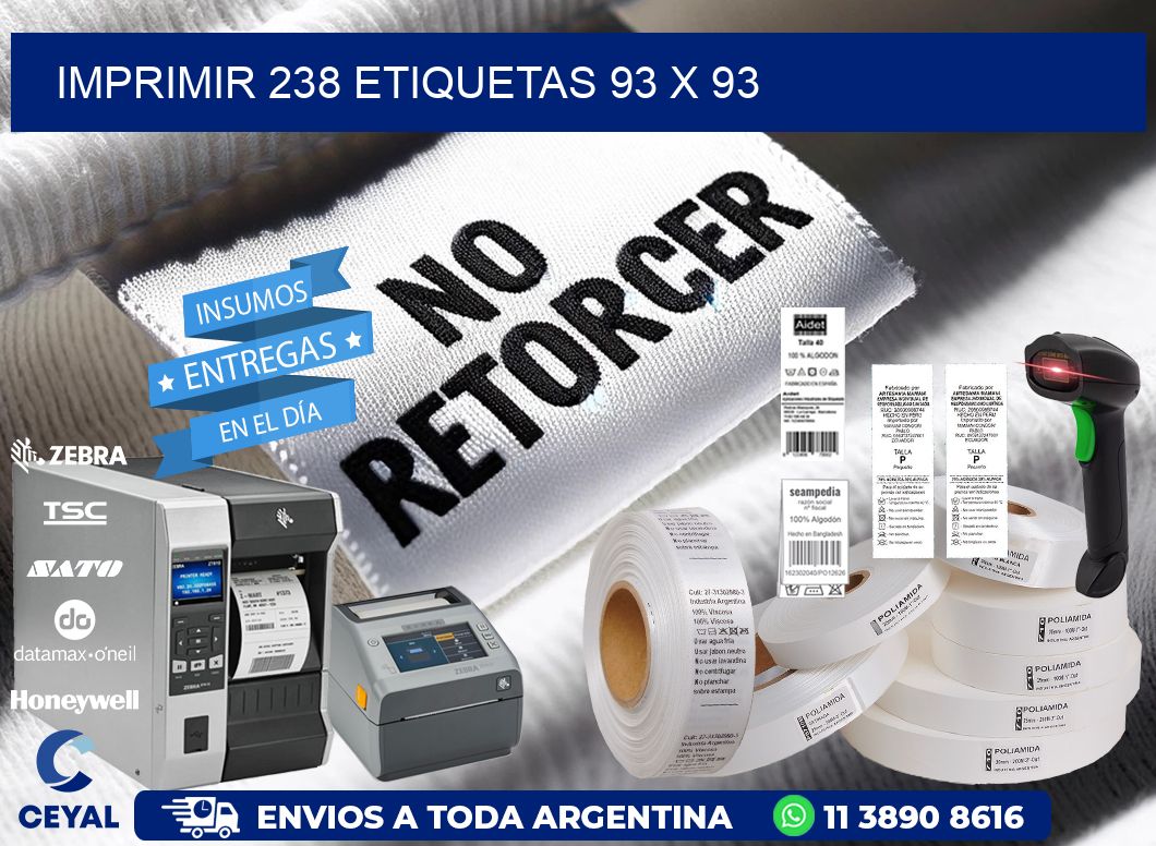 IMPRIMIR 238 ETIQUETAS 93 x 93