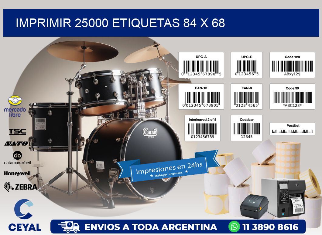 IMPRIMIR 25000 ETIQUETAS 84 x 68