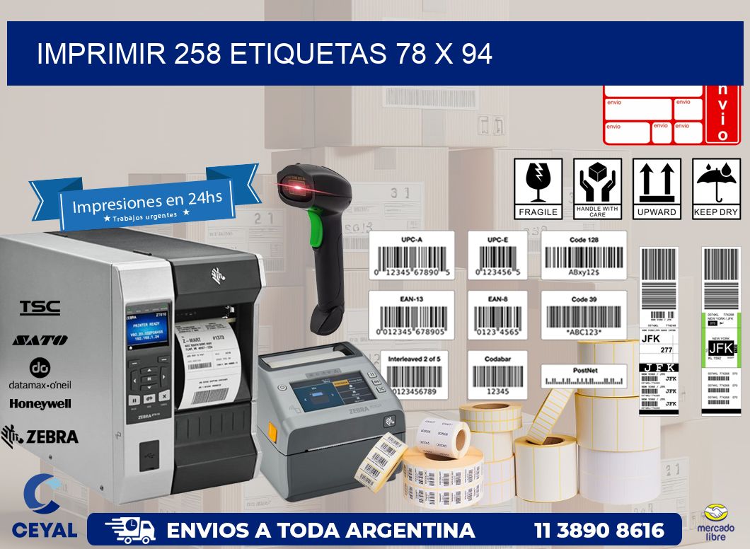 IMPRIMIR 258 ETIQUETAS 78 x 94