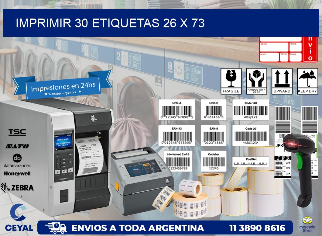 IMPRIMIR 30 ETIQUETAS 26 x 73