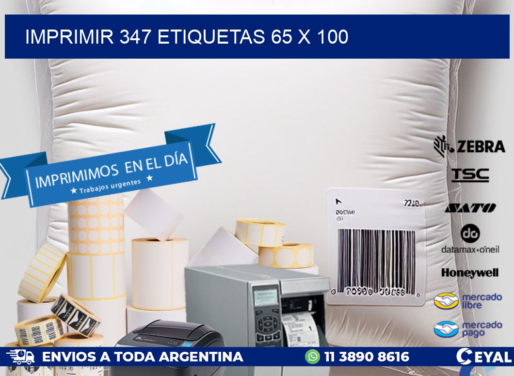 IMPRIMIR 347 ETIQUETAS 65 x 100